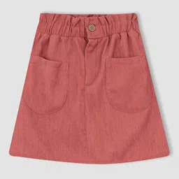 DeFacto Girls Brown Solid Mini Skirt-image-6