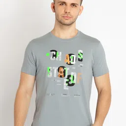 Status Quo Round Neck Typography Printed Cotton T-shirt-image-98