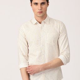 Crosscreek Men Comfort Slim Fit Printed Pure Cotton Casual Shirt-image-52