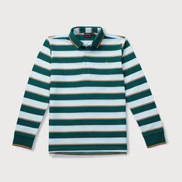 Gini and Jony Infant Boys Striped Polo Collar Long Sleeves Cotton T-shirt-image-90