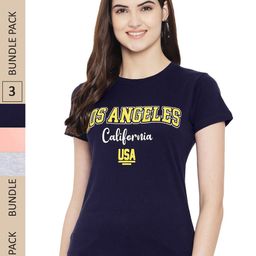 Fabflee Pack of 3 Typography Round Neck Cotton T-shirt-image-95