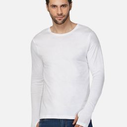 appulse Men White Round Neck Cotton Long Sleeves Casual T-shirt-image-99