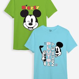 Minicult Kids Pack of 2 Mickey Mouse Printed Cotton T-shirt-picture-50
