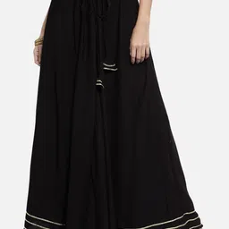 Moda Rapido Gota Patti-Detail Flared Ethnic Maxi Skirt-picture-36
