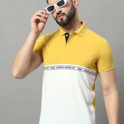 OGEN Men Colourblocked Polo Collar T-shirt-image-108