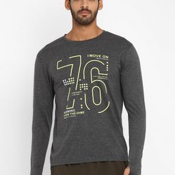 appulse Men Charcoal Typography Printed T-shirt-image-84