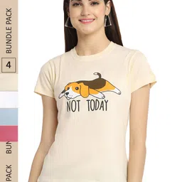 Fabflee Pack Of 4 Graphic Printed Cotton T-shirt-picture-16
