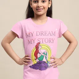 Kids Ville Girls Disney Princess Printed Tshirt-34