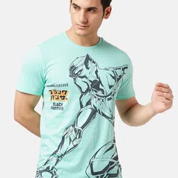 SF JEANS by Pantaloons Black Panther Printed Slim Fit Cotton T-shirt-image-1