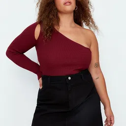 Trendyol Women Black Solid Cotton Denim A-Line Skirt-image-66