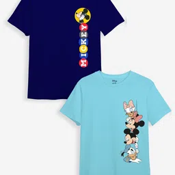 Minicult Kids Pack of 2 Mickey Mouse Printed Cotton T-shirt-image-94