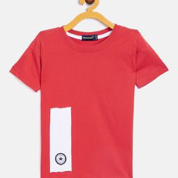 Rodzen Boys Red Pure Cotton T-shirt-image-91