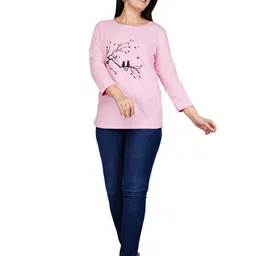 BAESD Floral Printed Long Sleeves Cotton T-shirt-image-73