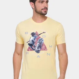 Being Human Men Yellow Printed T-shirt-image-37