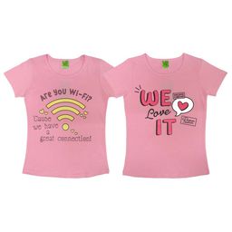 Clothe Funn Girls Pack Of 2 Typography Printed Cotton T-shirt-image-94