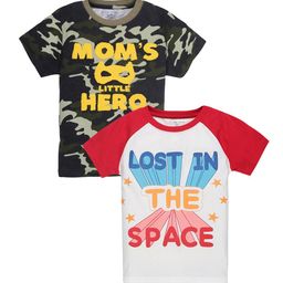 PLUM TREE Boys Pack Of 2 Typography Printed Cotton T-shirt-picture-42