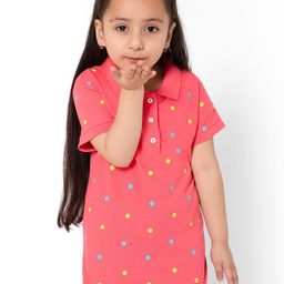 Bodycare Kids Girls Printed Polo Collar Cotton T-shirt-image-27