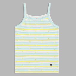 Blue Giraffe Girls Multicoloured Striped High Neck T-shirt-image-79