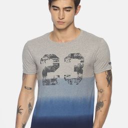 Steenbok Men Grey Printed Slim Fit T-shirt-image-20