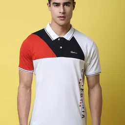Rodamo Colourblocked Polo Collar Slim Fit Cotton T-Shirt-picture-18