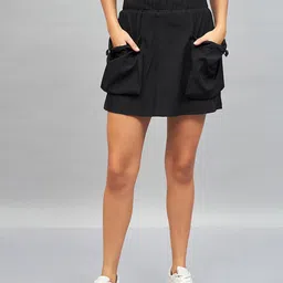 SASSAFRAS Black A-Line Mini Skirt-image-14