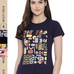 Fabflee Pack of 4 Graphic Printed Cotton T-shirts-image-103