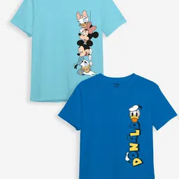 Minicult Kids Pack of 2 Mickey Mouse Printed Cotton T-shirt-image-98