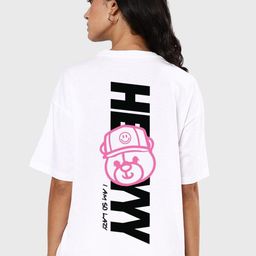 Bewakoof Women White Typography Printed Extended Sleeves Cotton Oversized T-shirt-picture-52