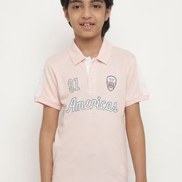 Octave Boys Typography Printed Polo Collar Cotton T-shirt-picture-47
