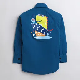 Polka Tots Boys Blue Cotton Casual Shirt-image-10