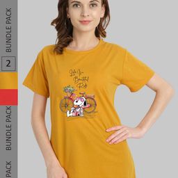 CHOZI Pack of 2 Printed Cotton T-shirts-picture-48