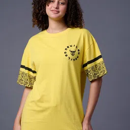 GO DEVIL Typography Printed Drop-Shoulder Sleeves Cotton T-shirt-image-74