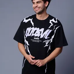 GO DEVIL Men Typography Printed Drop-Shoulder Sleeves T-shirt-image-81
