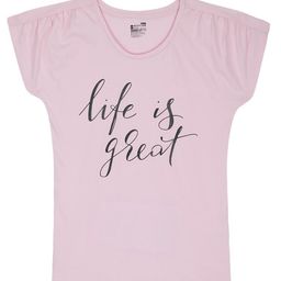 Bodycare Kids Girls Typography Round Neck Antiviral Cotton T-shirt-image-59