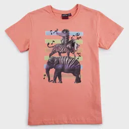 Gini and Jony Infant Boys Graphic Printed Round Neck Cotton T-shirt-image-78