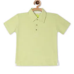 YK Boys Green Polo Collar T-shirt-image-0