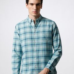 THE BEAR HOUSE Men Slim Fit Tartan Checked Casual Shirt-image-98