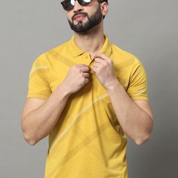 OGEN Men Printed Polo Collar Pockets T-shirt-image-99