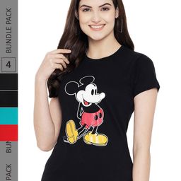 Fabflee Pack Of 4 Graphic Printed Cotton T-shirts-image-98