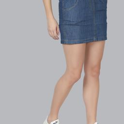 NUEVOSDAMAS Women Blue Solid Mini Skirt-image-98
