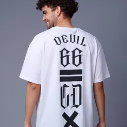 GO DEVIL Men Typography Printed Drop-Shoulder Sleeves T-shirt-image-70