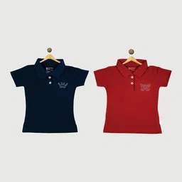 Bodycare Infants Girls Pack Of 2 Polo Collar Cotton T-shirt-image-27
