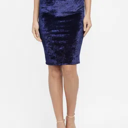 N-Gal Velvet Knee-Length Pencil Skirt-32