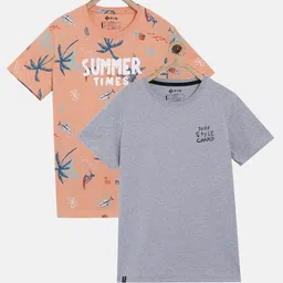 3PIN Boys Grey 2 Printed Applique T-shirt-image-59