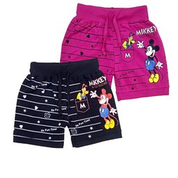 BAESD Kids Pack Of 2 Mid-Rise Mickey Mouse Printed Pure Cotton Regular Shorts-image-5