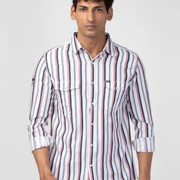 SPYKAR Men Cotton Slim Fit Striped Casual Shirt-image-52