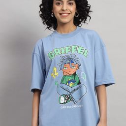 GRIFFEL Graphic Printed Drop-Shoulder Sleeves Cotton Oversized T-shirt-image-52