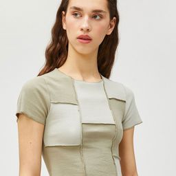 Koton Self Design Crop T-shirt-image-99