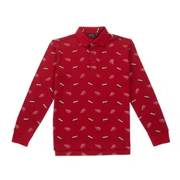 Gini and Jony Boys Conversational Printed Polo Collar Cotton T-shirt-47