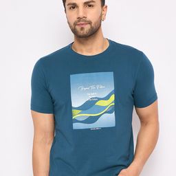 Duke Graphic Printed Round Neck Cotton Slim Fit T-shirt-image-35